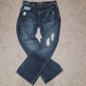 575 California Lifestyle Denim Distressed Bootcut Button Fly Jeans Size 34 x 35